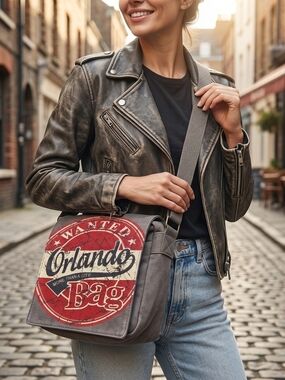 Robin Ruth Wanted Crossbody Bag with Red Graphic Orlando Patch